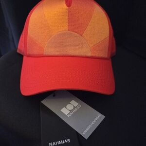 Nahmias Luxury Streetwear Sunburst Trucker Hat Orange Snapback NWT